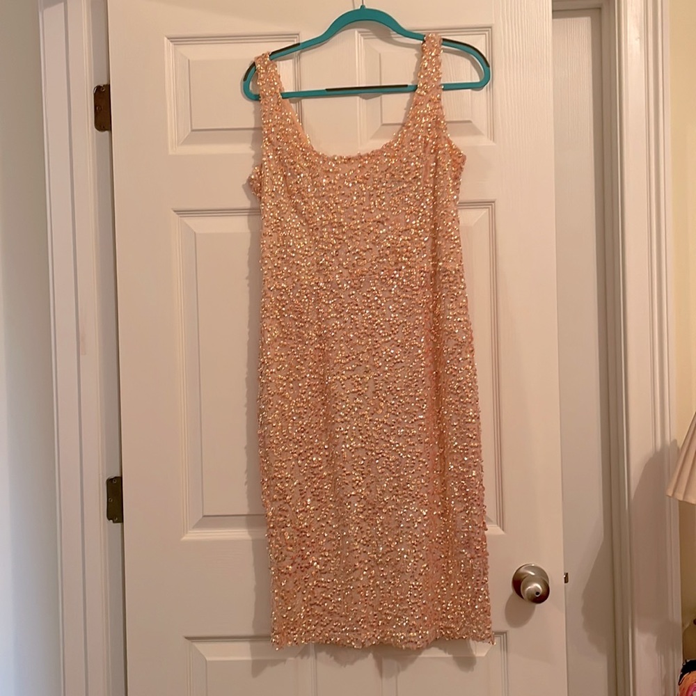 French Connection Celia Peach Sequin Dress Size 12